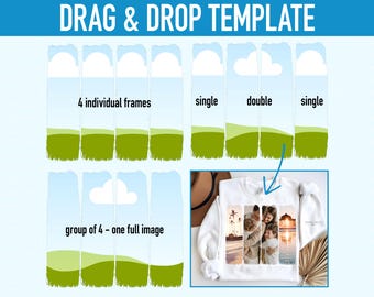 Brush Stroke Canva Template, Canva Editable Frames for Images and Photos, Trending Brushstrokes Design, Drag and Drop Template for Shirts