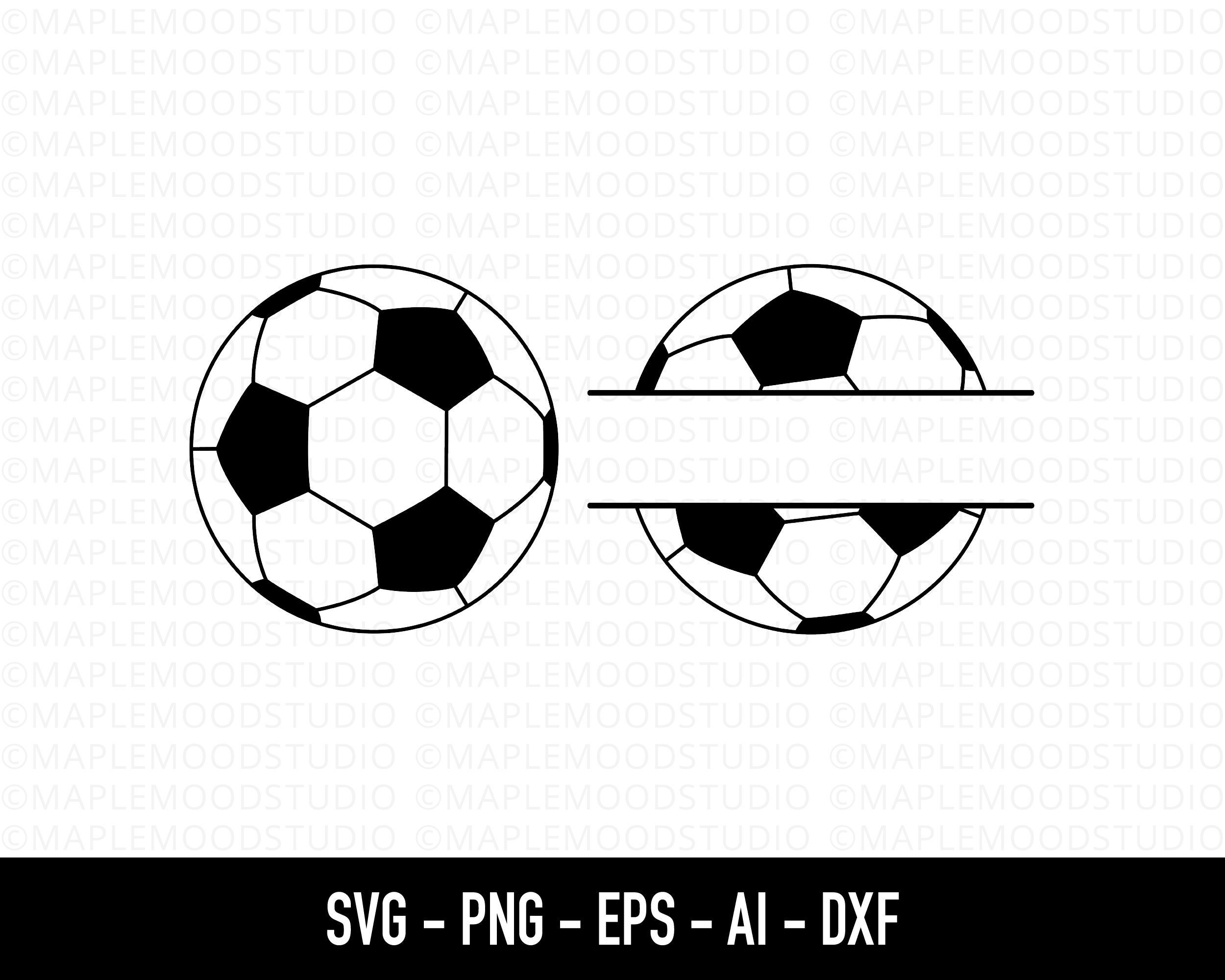 Soccer Ball SVG PNG, Split Soccer Ball SVG, Soccer Ball Clipart, Soccer