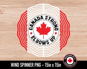 Molinillo de viento canadiense con codos en alto (PNG), diseño patriótico de un potente molinillo de viento canadiense para decoración de exteriores, bandera canadiense de hoja de arce (PNG), sublimación (PNG)