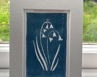 Bluebells linoprint