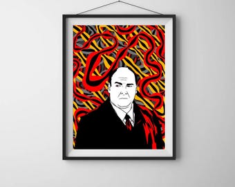 Tony Soprano Poster | Movie TV Show 1999 Print The Sopranos Gangster Mob Boss James Gandolfini
