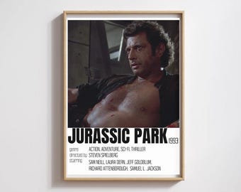 Jurassic Park Poster | Movie Dinosaurs Sci-fi Nerd Adventure Jungle Steven Spielberg Minimalist Modern Print