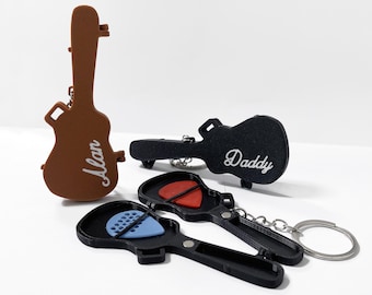 2 Porte-Clés Guitare Électrique - Alliage Zinc, Cadeau Musicien Rock