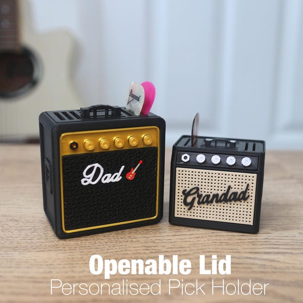 Personalized Mini Amp Guitar Pick Holder Guitar Player Gift