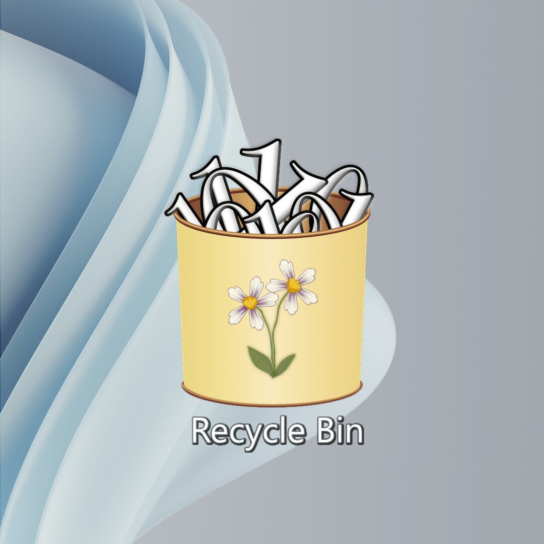 Vintage Yellow Desktop Recycle Bin Icon Set for Windows Etsy