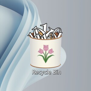 Vintage White Desktop Recycle Bin Icon Set for Windows