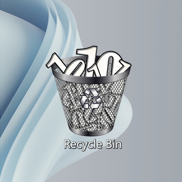 Metallic Steel Desktop Recycle Bin Icon Set for Windows