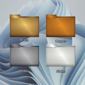 Metallic Desktop Folder Icon Set for Windows and Mac