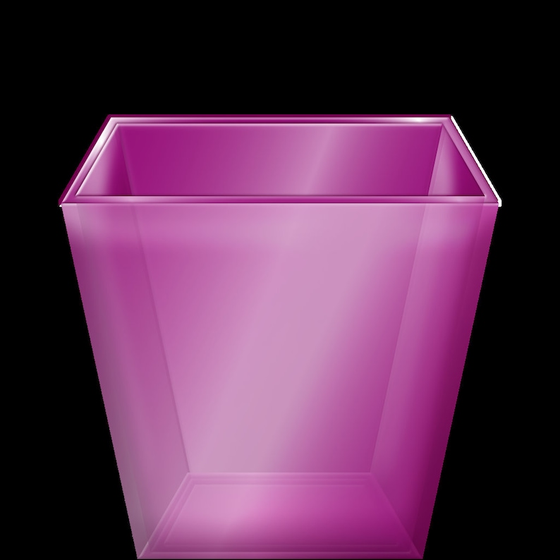 Translucent Pink Desktop Recycle Bin Icon and Complete Translucent ...
