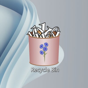 Vintage Pink Desktop Recycle Bin Icon Set for Windows
