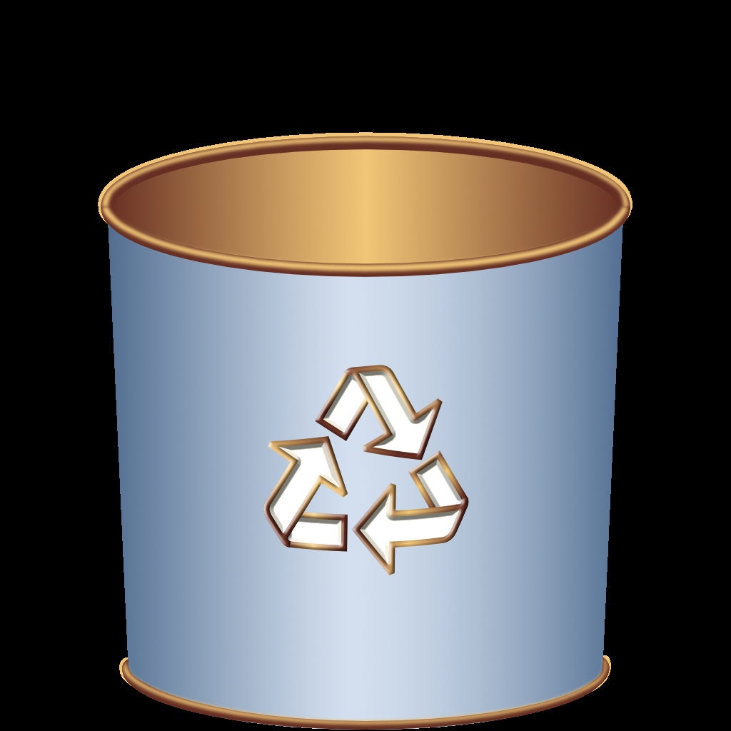 Vintage Blue Desktop Recycle Bin Icon and Complete Vintage Folder Icon ...