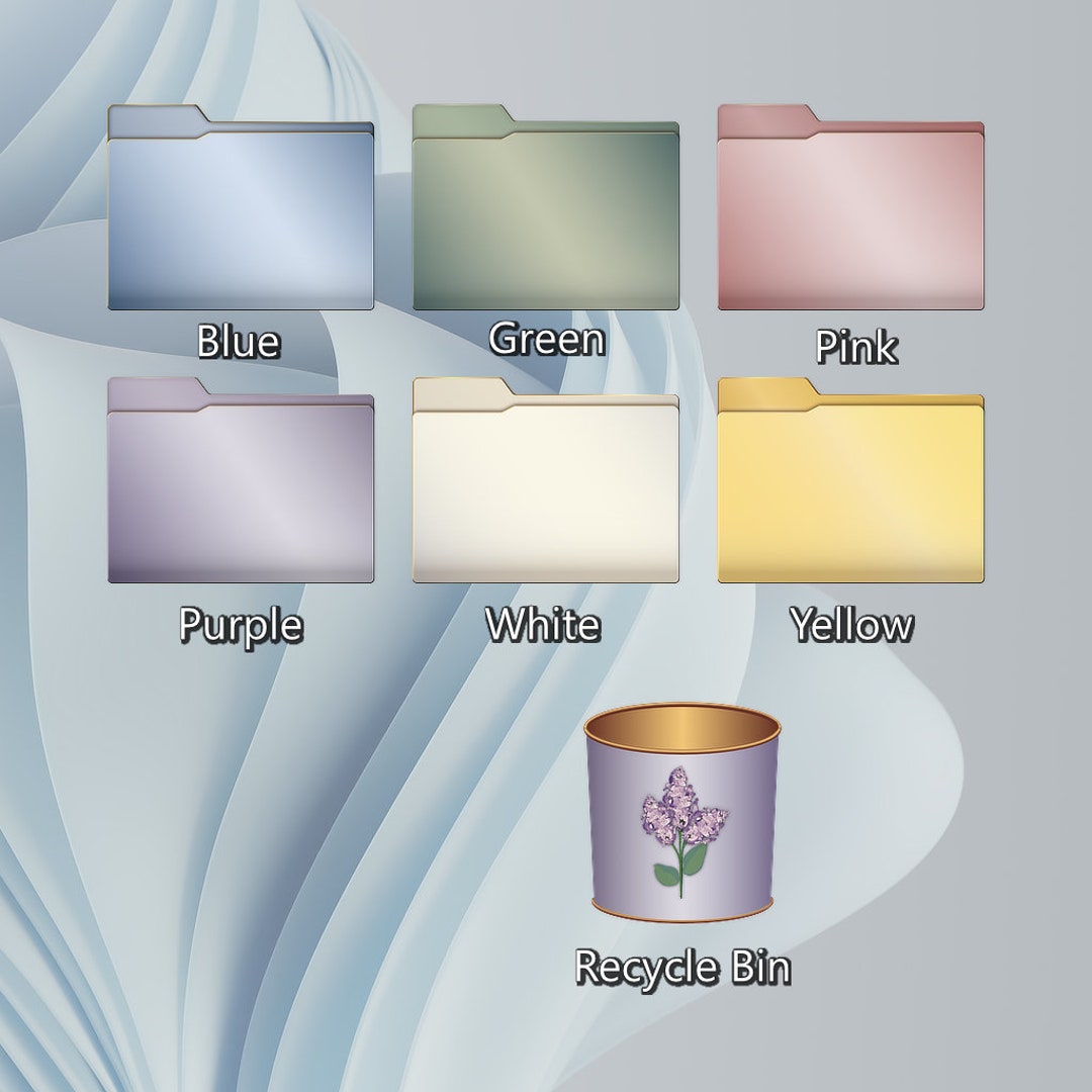 Retro Folder Script Icon Vintage Purple Desktop Recycle Bin Icon and Complete Vintage Folder ...