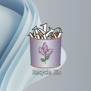 Vintage Purple Desktop Recycle Bin Icon Set for Windows