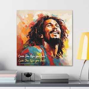 Canvaskunst Bob Marley, kleurrijke reggaeliedjes geïnspireerd muurdecoratie