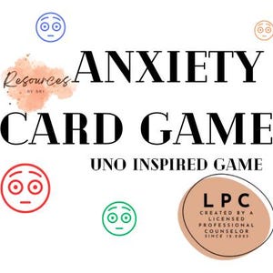 Jeu de cartes sur l'anxiété, jeu de cartes inspiré de l'ONU, jeu de counseling individuel et de groupe pour jeunes, entraînement aux habiletés d'adaptation, habiletés d'autorégulation