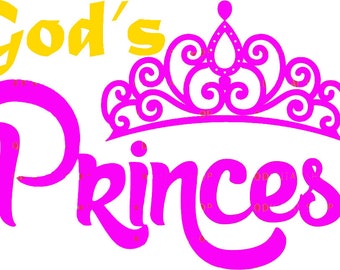 Gods Princess with Crown Beautiful Christian Car Decal Sticker