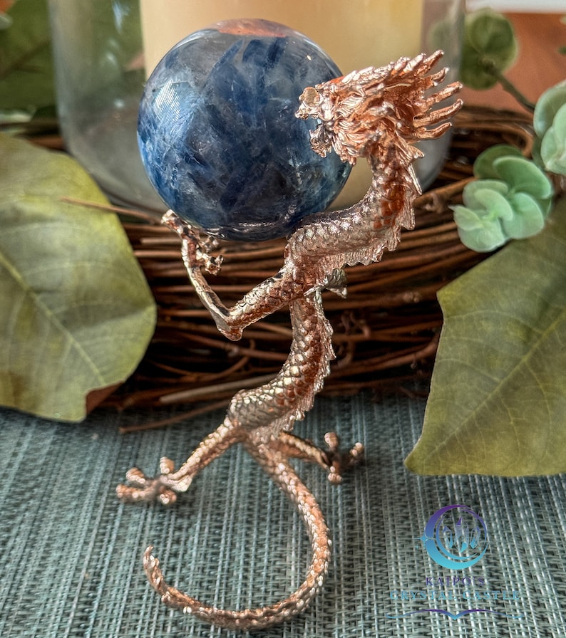 Fascinating Standing Metal Dragon Sphere Holder Silver / - Etsy