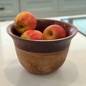 Beautiful natural wood salad / serving bowl.  Sustainably sourced rare woods, hand made, one of a kind!  Will be beautiful in your home!