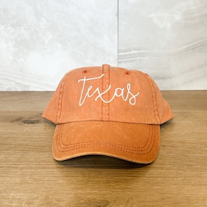 TEXAS Hat | Embroidered | Orange Vintage Pigment