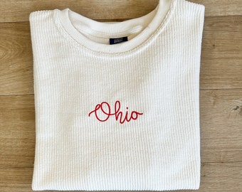 Embroidered OHIO Corded Sweatshirt | Unisex Fit