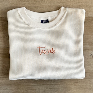 Embroidered TEXAS Corded Sweatshirt | Unisex Fit
