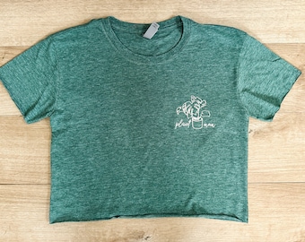 Embroidered PLANT MOM Cropped T-Shirt | Women’s Fit