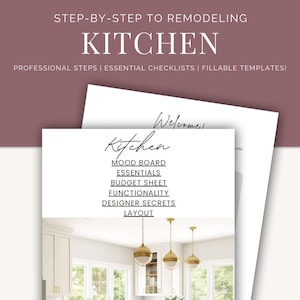 Kitchen Renovation Planner, Interior Design Project Planner, Home Planner, Home Organization, Renovation Guide, Home Remodel Budget