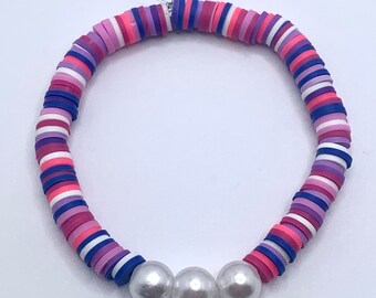 Multicolor Pearl Clay Bead Bracelet