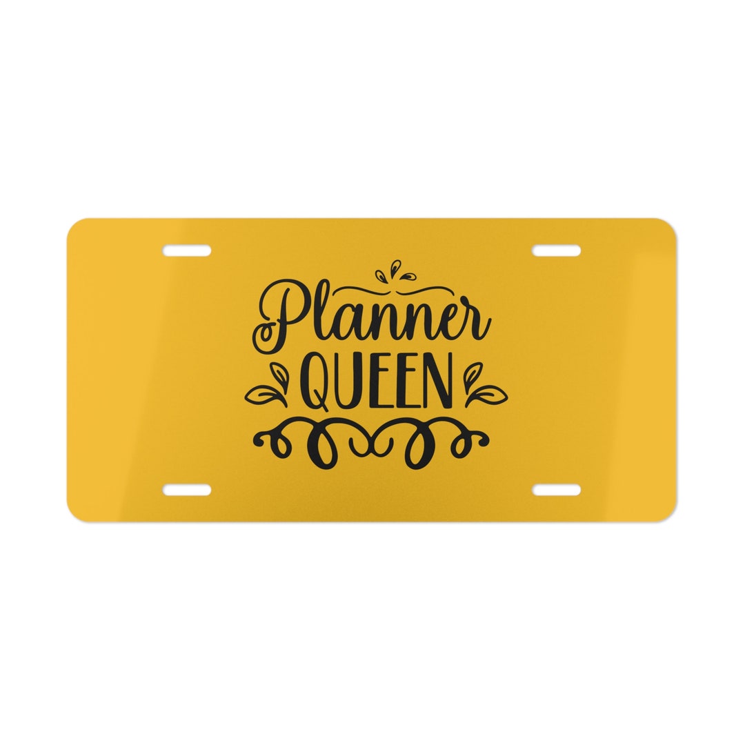 Planner Queen Vanity Plate Etsy
