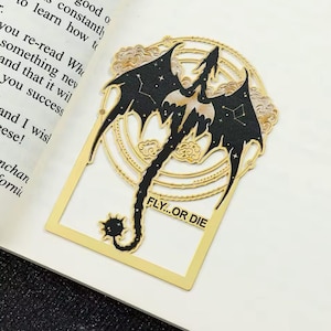 Basgiath Fourth Wing Bookmark for Booktok Lovers Fantasy Dragon Xaden Enamel Metal Brass Bookmark