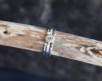 Anillos apilables de plata de ley