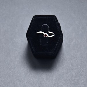 Sterling Silver Wave Shaped Solitaire Ring with 3mm Stone