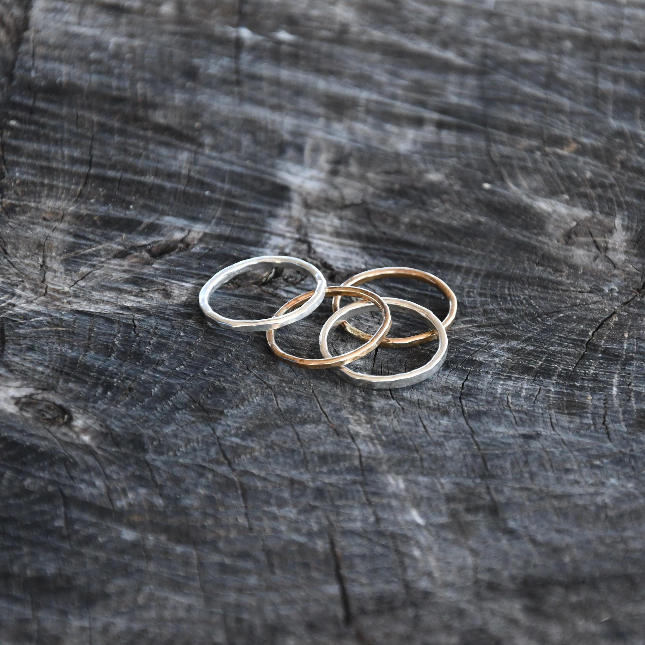 Hand Hammered Stackable Rings - Etsy