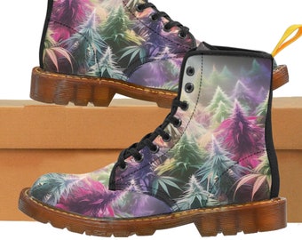 Women's Canvas Boots, Marijuana, Cannabis, Weed, Pot, Grass, Smoke, Garden, Mary Jane, Joint, Reefer, Womens, Fashion