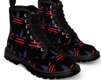 Mens Canvas Boots, USA, America, Men's Boots, Boots Weed Design, Marijuana Boots, Weed Boots, Men's, Boots, Pot, Weed, Marijuana, Political