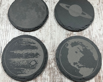 Space themed coaster set of slate coasters.