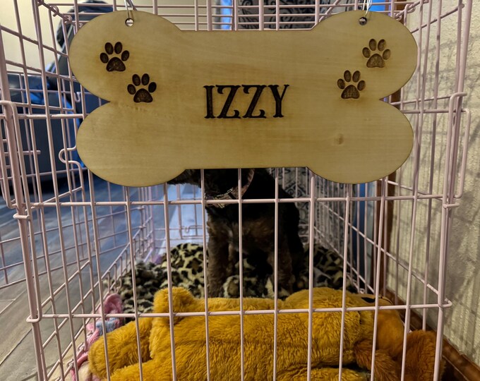 Personalized name plate for your dog crate.
