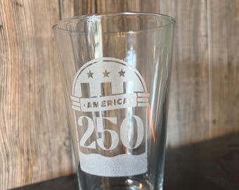 America 250th Anniversary pint glass: can be personalized.