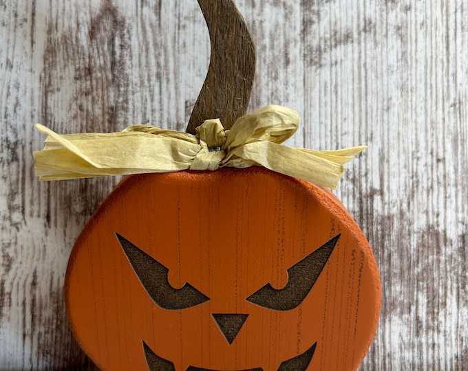 Wood Jack-O-Lantern, Halloween decorations.