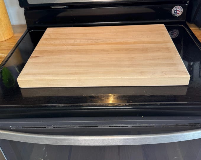 Beautiful American maple edge grain cutting board personalized by Design-Engrave. Great unique gift. 20"x15"x1.5"