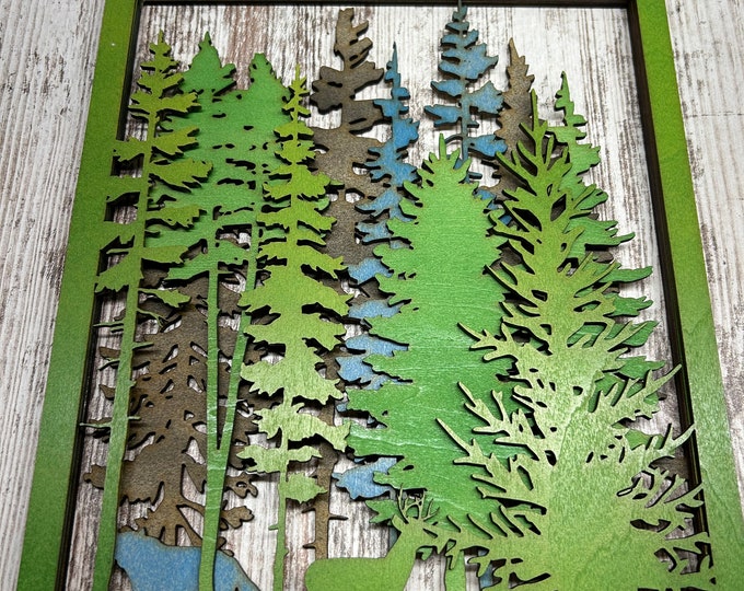 4layer wall art. Nature scene