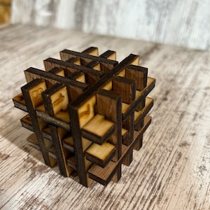 Wooden puzzle cube