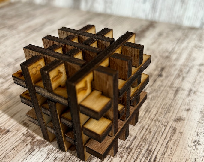 Wooden puzzle cube