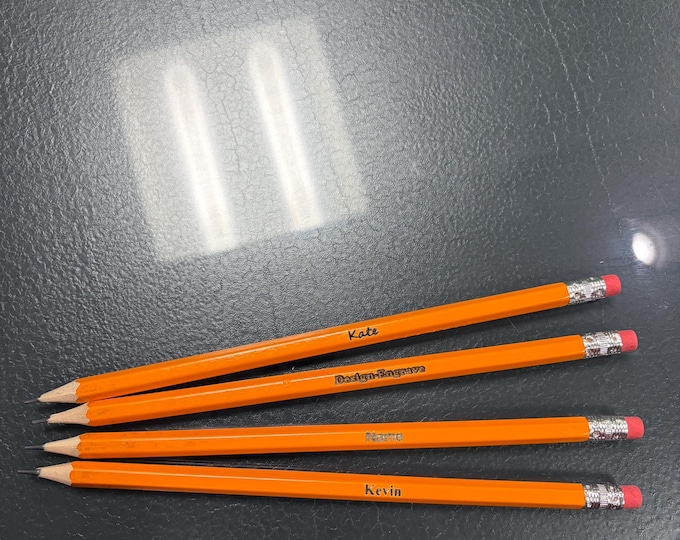 Personalized #2 pencils. Custom name or text.