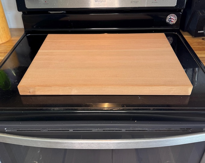 Beautiful American cherry edge grain cutting board personalized by Design-Engrave. Great unique gift. 20"x15"x1.5"