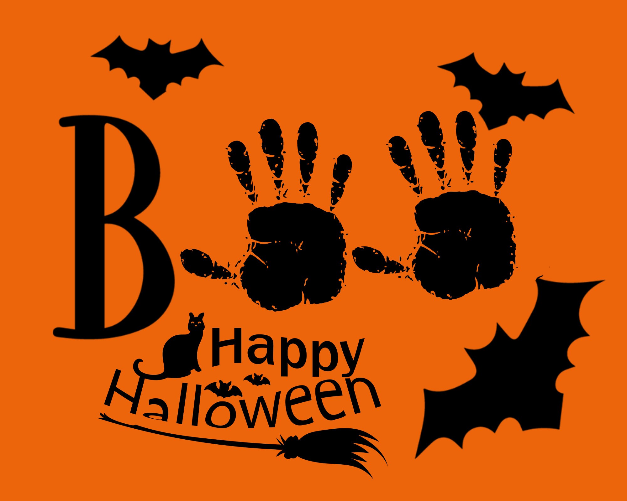 Boo Handprint Art: Instant Download & Printables Halloween Print at