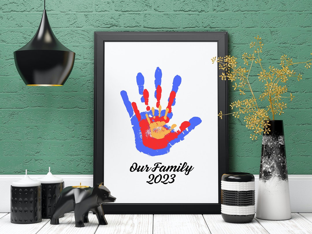 Printable Handprint Art Print at Home Poster Our Family Kid Etsy