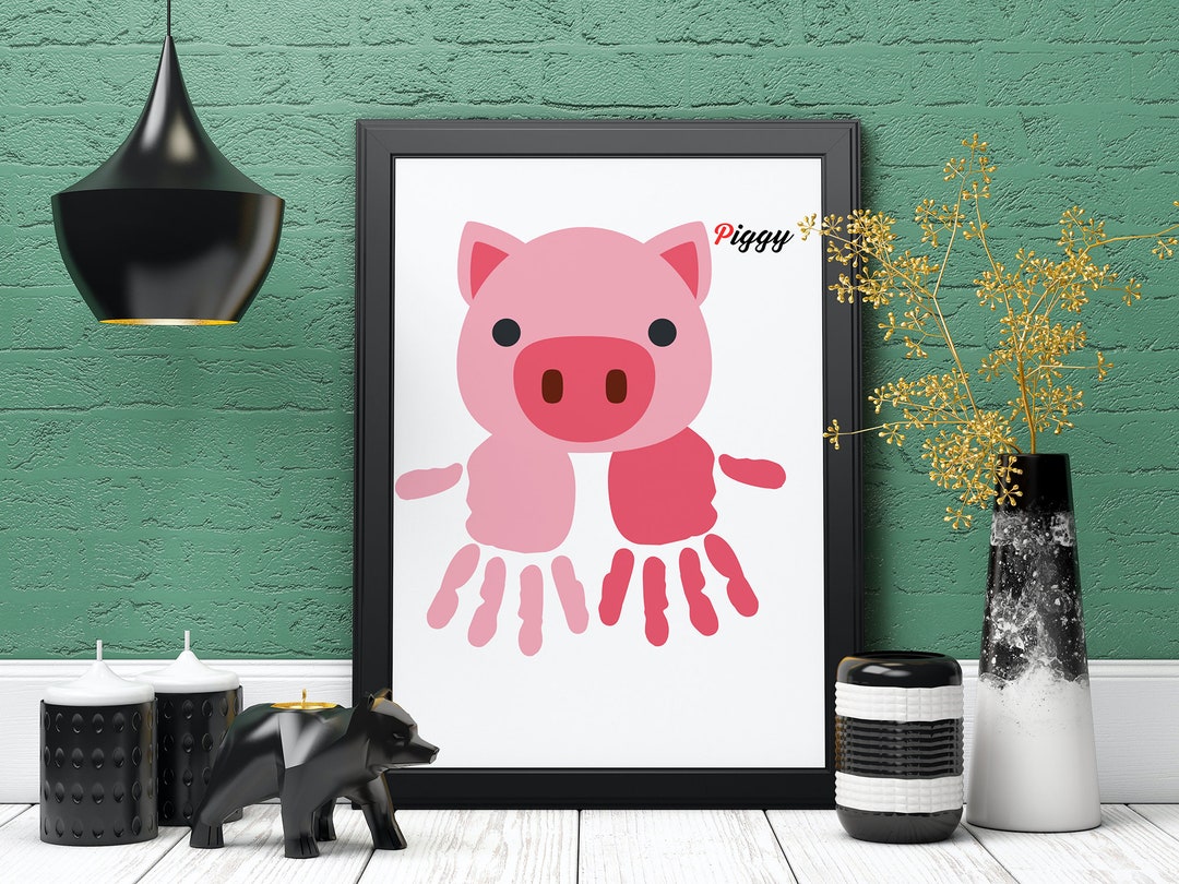 Pig Handprint Art Unique Handprint &amp; Footprint Craft: 8x10 - Etsy