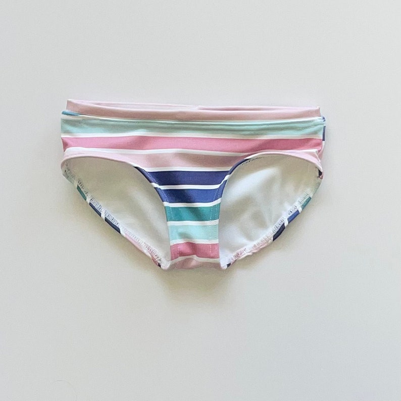Girls Bikini Bottoms Colorful Stripes Etsy