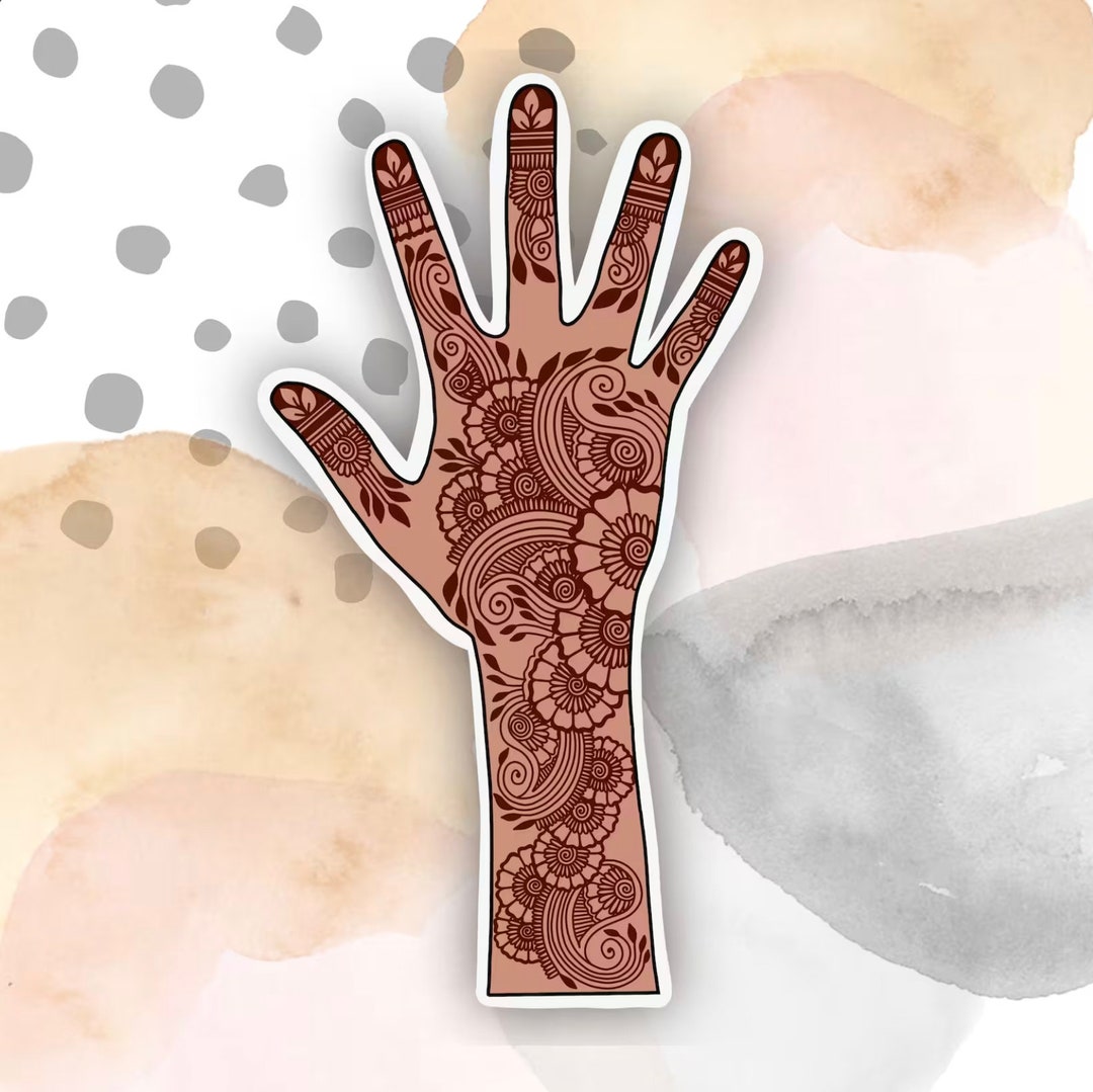 Henna Sticker Mehndi Hand Sticker Mehndi Hand Mehndi Etsy